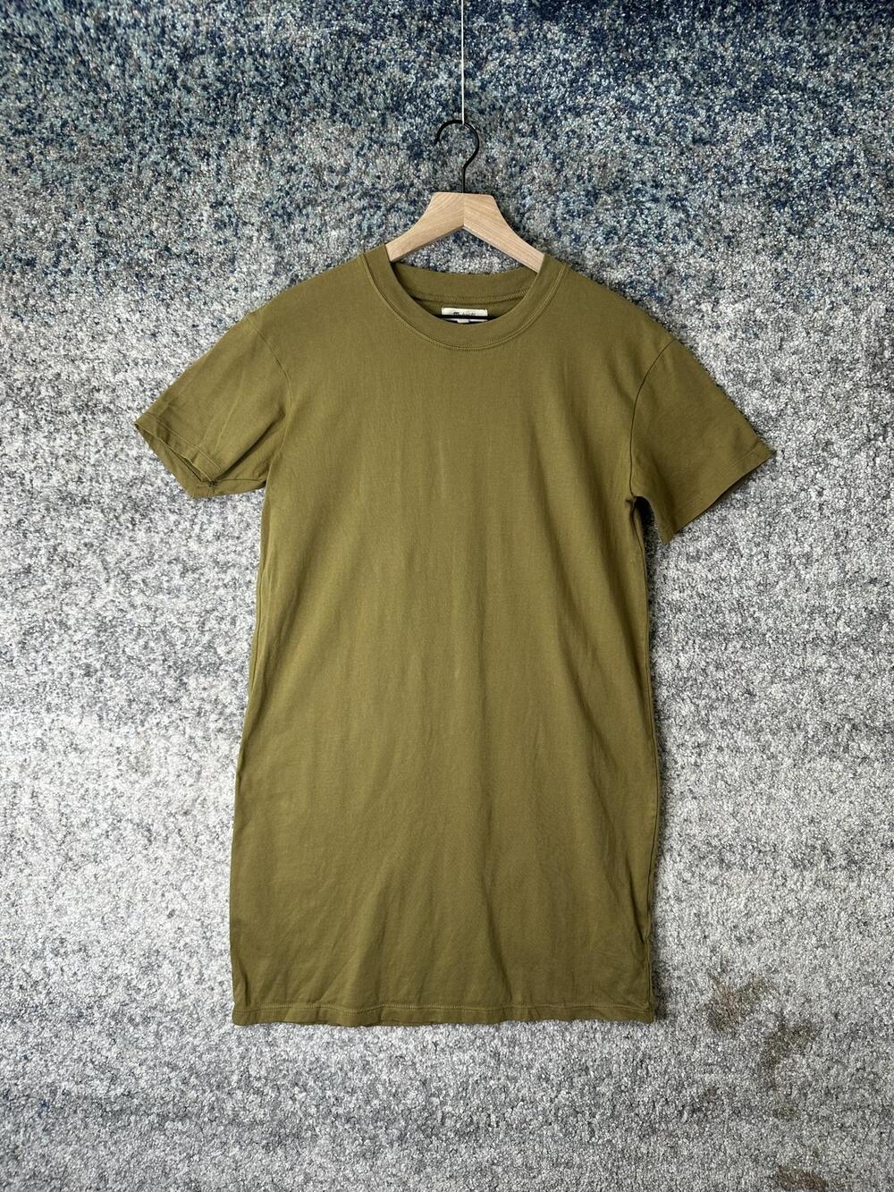 Madewell Dress Womens Small Green Cotton T Shirt Mini Short Sleeve Casual